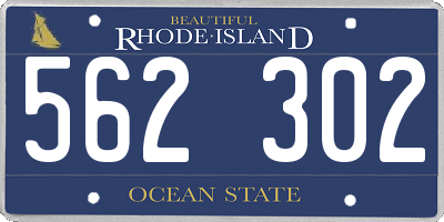 RI license plate 562302