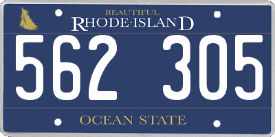 RI license plate 562305