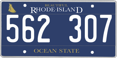 RI license plate 562307