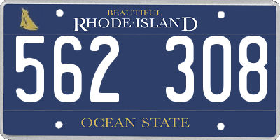 RI license plate 562308