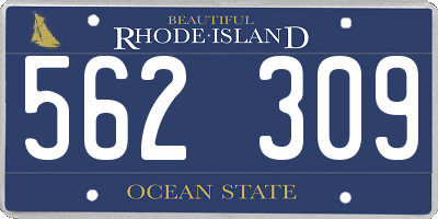 RI license plate 562309