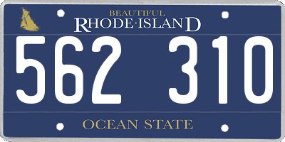 RI license plate 562310
