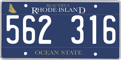 RI license plate 562316