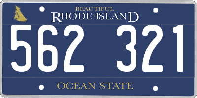 RI license plate 562321