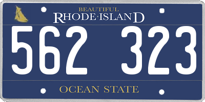 RI license plate 562323