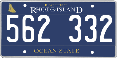 RI license plate 562332