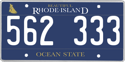RI license plate 562333