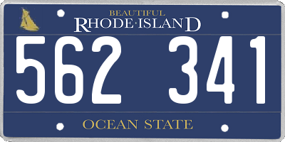 RI license plate 562341