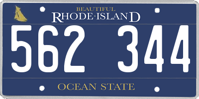 RI license plate 562344