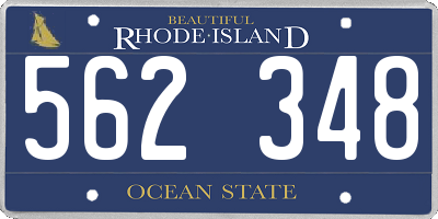 RI license plate 562348