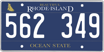 RI license plate 562349