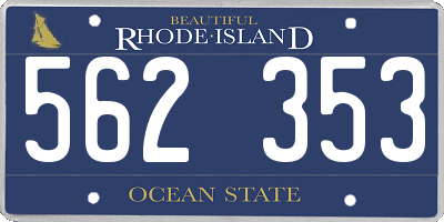 RI license plate 562353