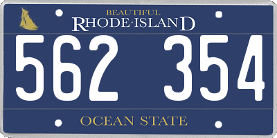 RI license plate 562354