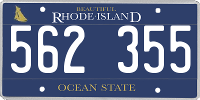 RI license plate 562355