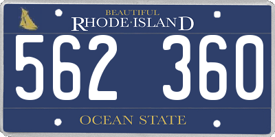 RI license plate 562360