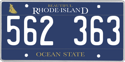RI license plate 562363