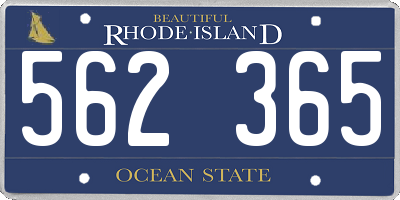 RI license plate 562365