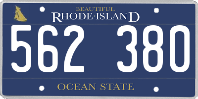 RI license plate 562380
