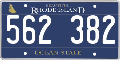 RI license plate 562382