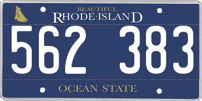 RI license plate 562383