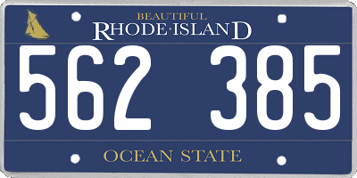 RI license plate 562385