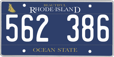 RI license plate 562386
