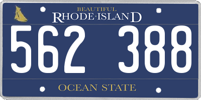 RI license plate 562388