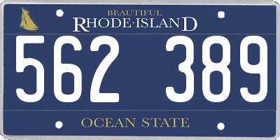 RI license plate 562389