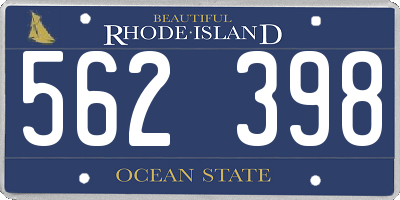 RI license plate 562398