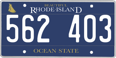 RI license plate 562403