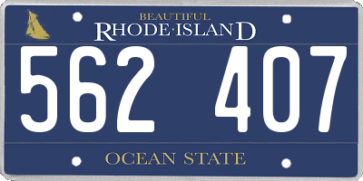 RI license plate 562407