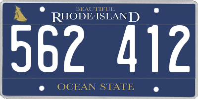 RI license plate 562412