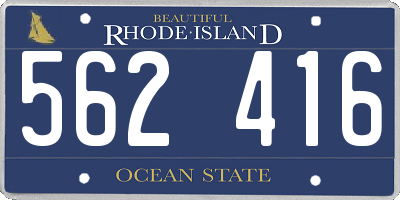 RI license plate 562416