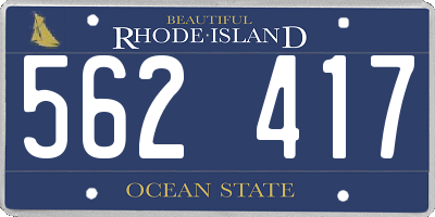 RI license plate 562417