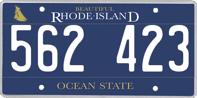 RI license plate 562423