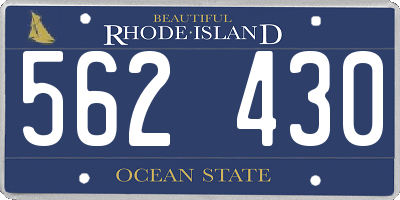 RI license plate 562430
