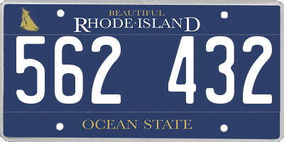 RI license plate 562432