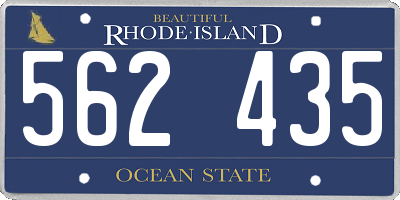 RI license plate 562435