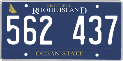 RI license plate 562437