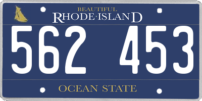 RI license plate 562453