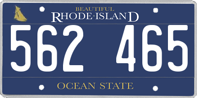RI license plate 562465