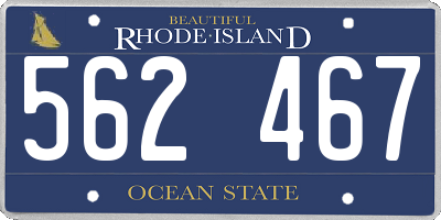 RI license plate 562467