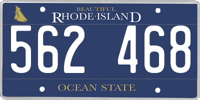 RI license plate 562468