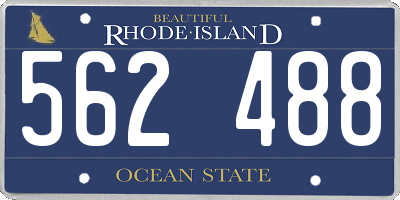 RI license plate 562488