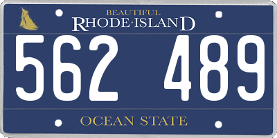 RI license plate 562489
