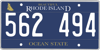 RI license plate 562494