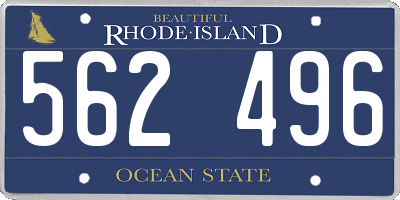 RI license plate 562496