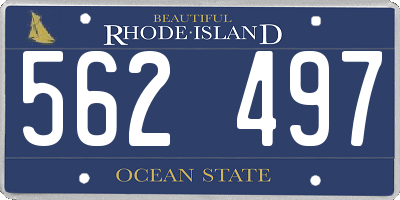 RI license plate 562497