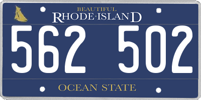RI license plate 562502