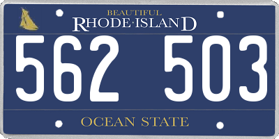 RI license plate 562503